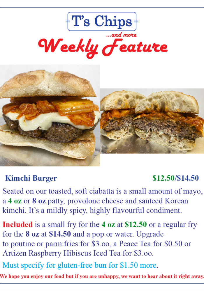 Weekly Feature Kimchi Burger Aug 2 2022