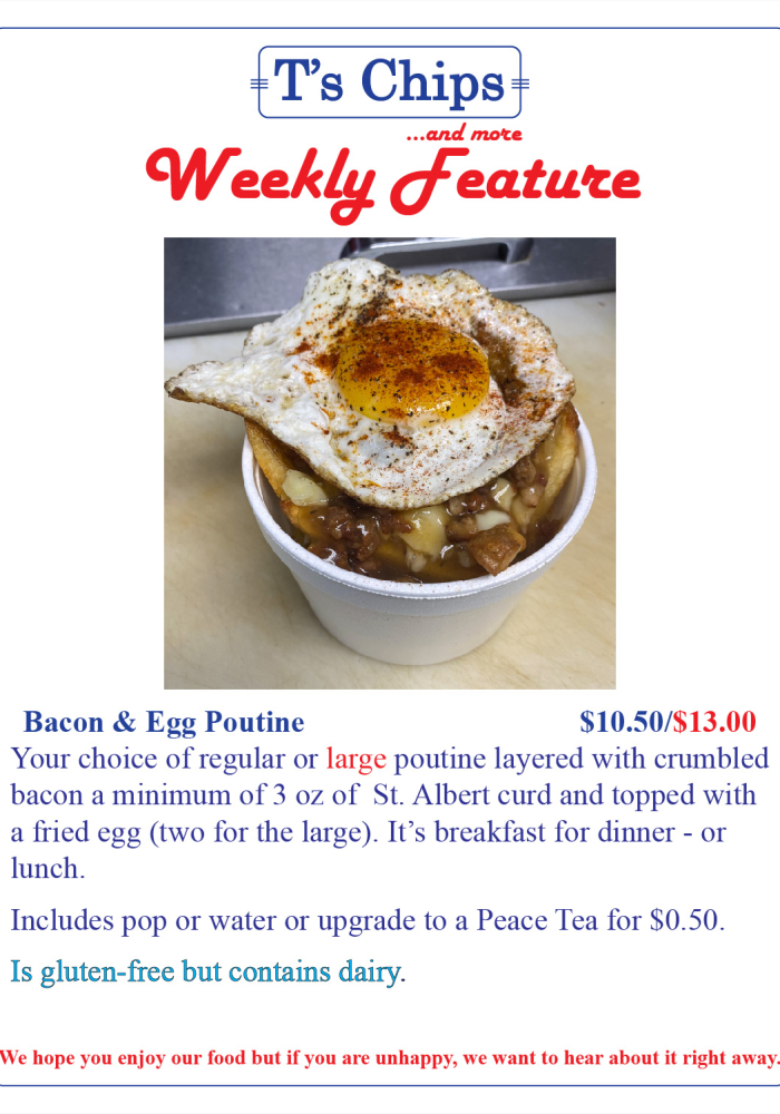 Weekly Feature Sept 24 Bacon and Egg Poutine