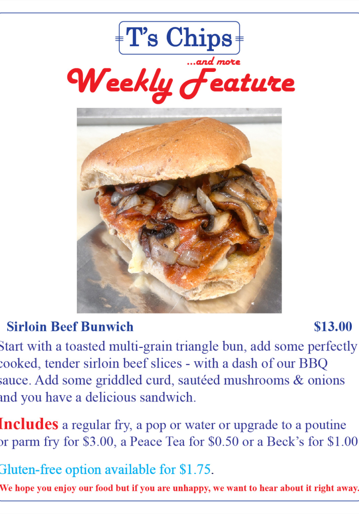 Weekly Feature Sept 8 2023 Sirloin Steak Bunwich