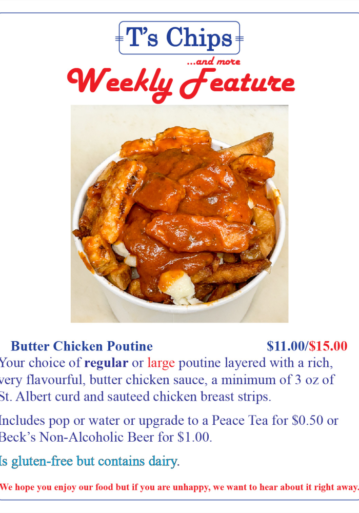 Weekly Features Aug 11 2023 Butter Chicken Poutine