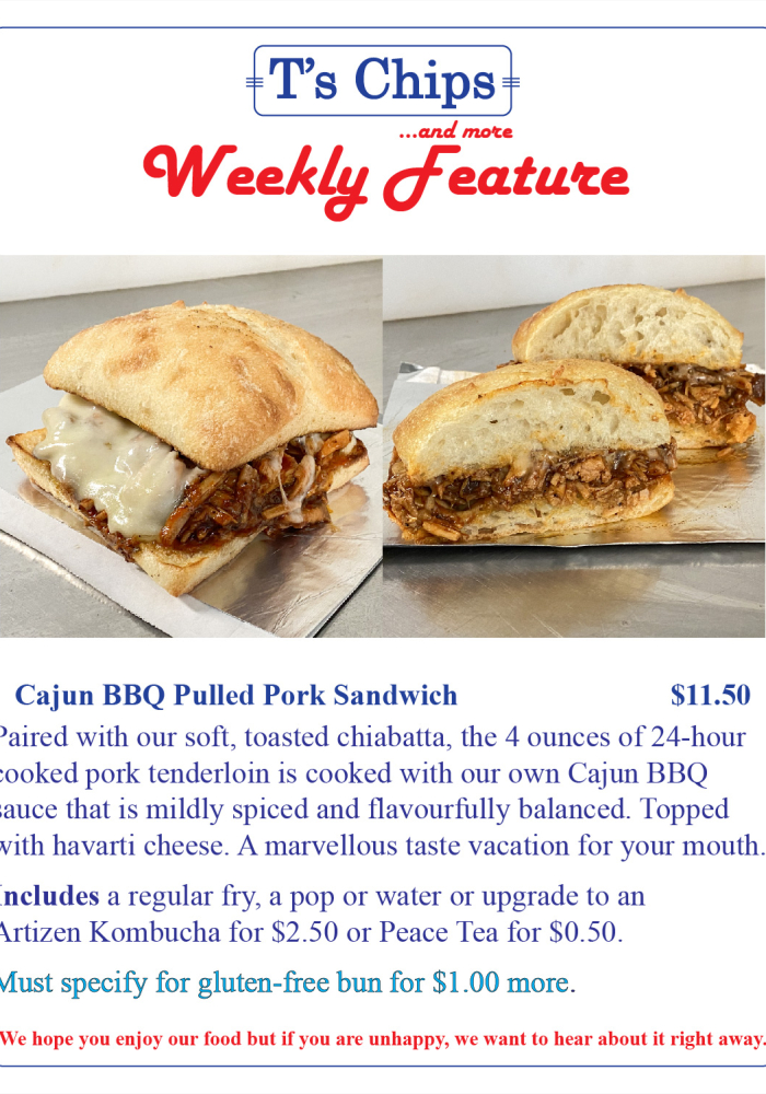 Weekly Features Aug 20 2021 BBQ Pulled Pork Sandwich