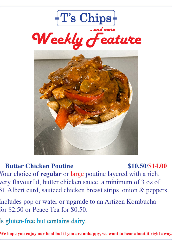 Weekly Features Aug 5 Butter Chicken Poutine