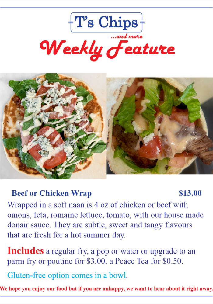 Weekly Features Beef or Chicken Naan July 7 2023