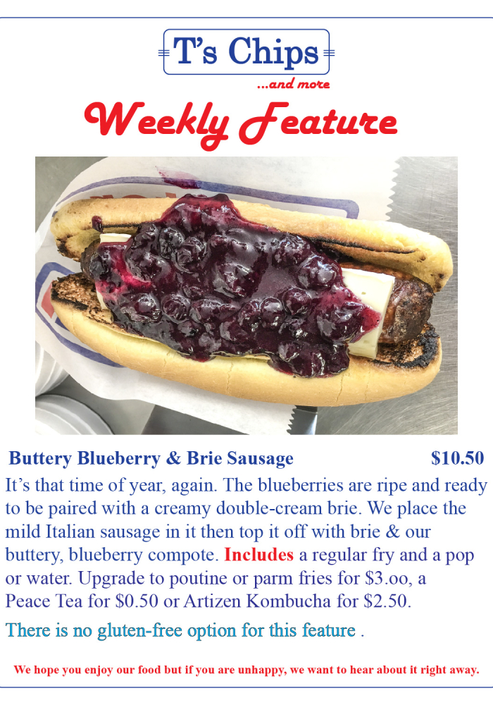 Weekly Features July 23 Blueberry Brie Sausage