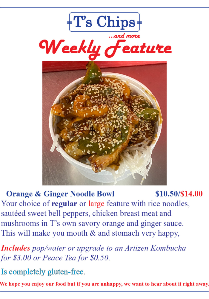 Weekly Features July 8 Orange Ginger Noodle Bowl