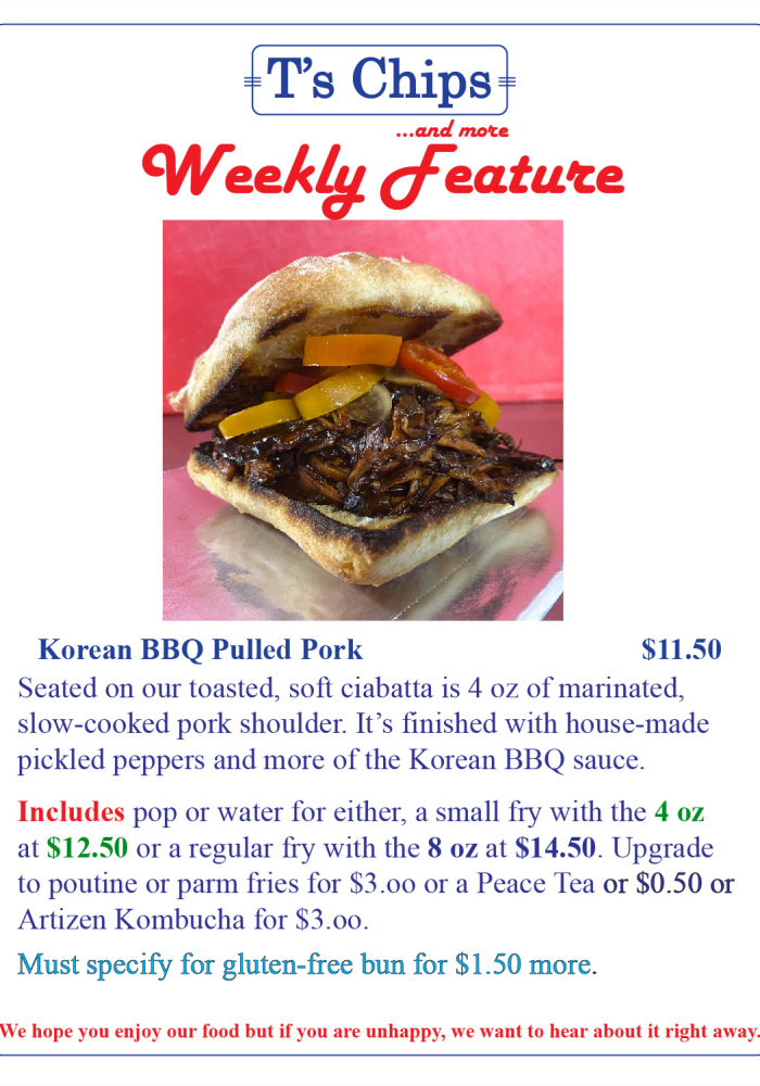 Weekly Features Korean BBQ Pulled Pork Jun 17 2022