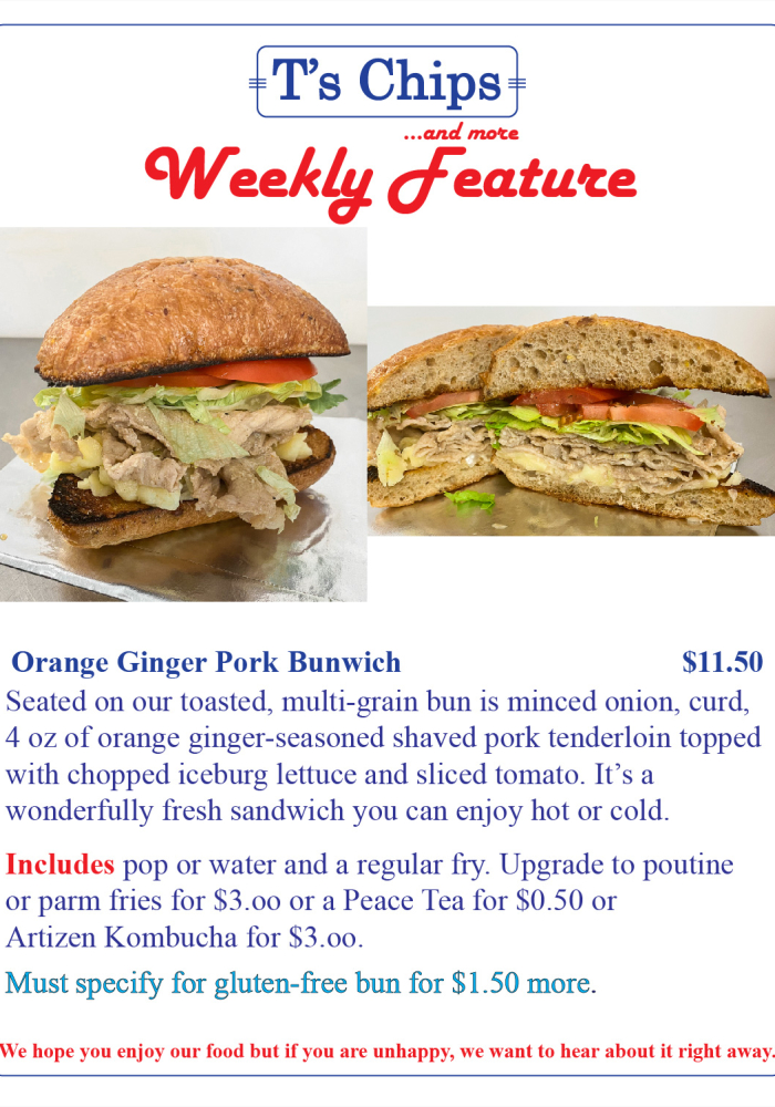 Weekly Features Orange Ginger Pork Aug 19 2022