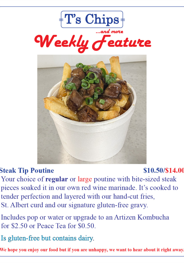 Weekly Features Sept 3 Steak Tip Poutine