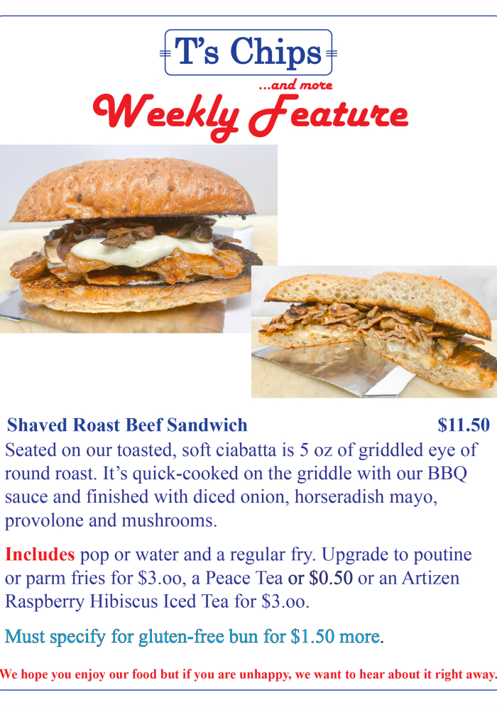 Weekly Features Shaved Roast Beef Sandwich Sept 16 2022
